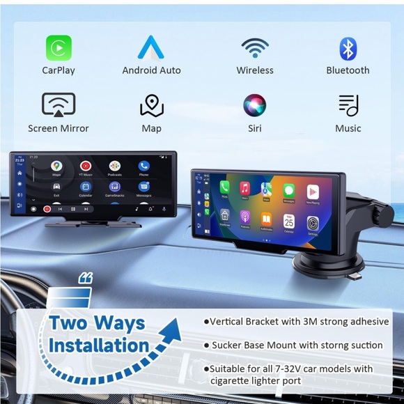CarPlay and Android Auto Screen Car DashCam - Picture 3 of 6